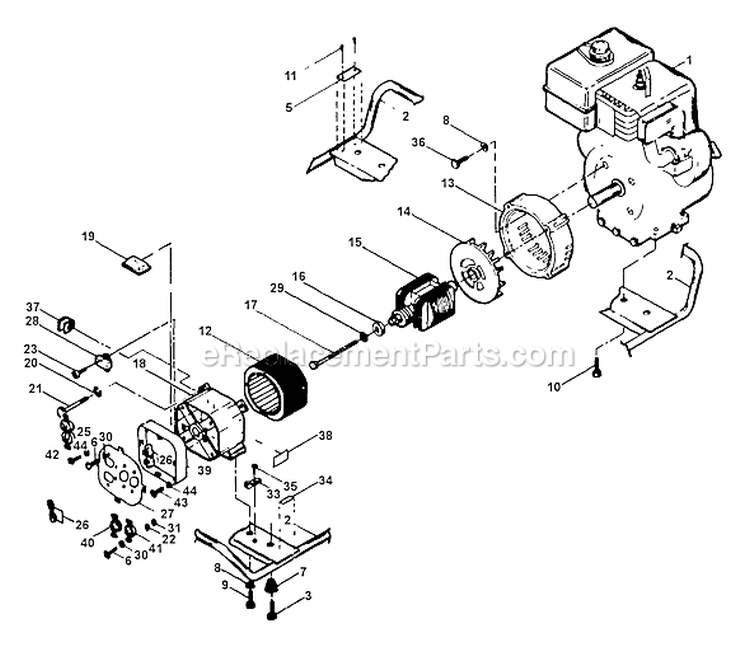 Page A Diagram and Parts List for 9091-0 50HZ Briggs and Stratton Generator